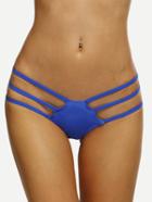 Romwe Blue Strappy Bikini Bottom
