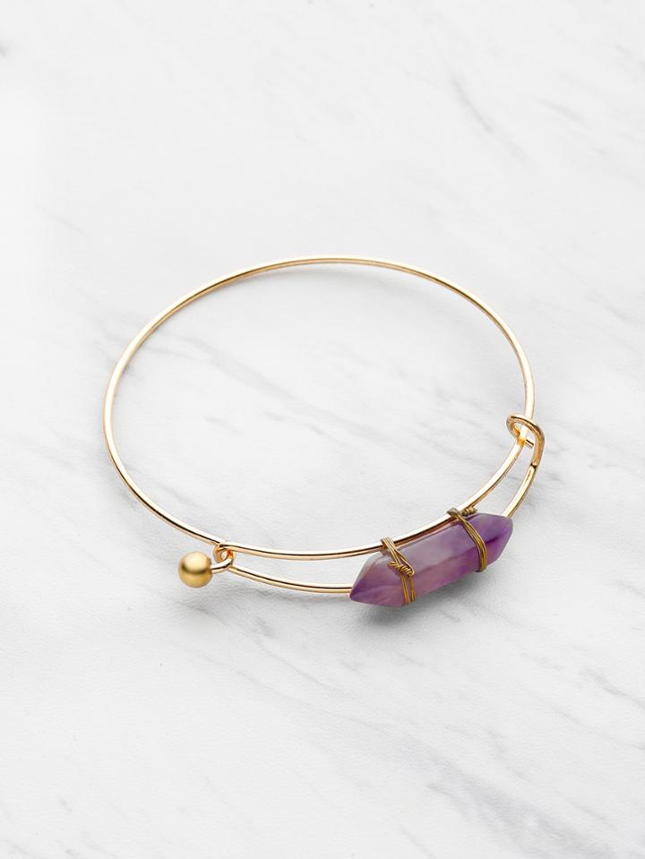 Romwe Random Stone Adjustable Bracelet