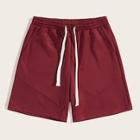 Romwe Guys Drawstring Waist Pocket Patched Back Shorts