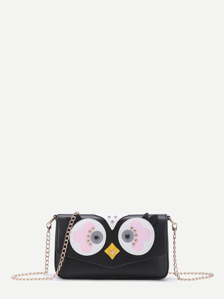 Romwe Chick Pattern Crossbody Bag