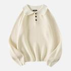 Romwe Men Plain Polo Jumper