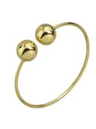 Romwe Gold Simple Model Double Metal Ball Thin Bracelet