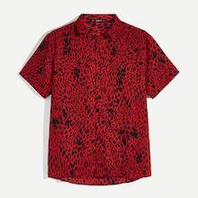 Romwe Guys Leopard Print Shirt