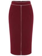 Romwe Zippet Slim Red Skirt
