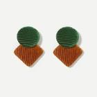 Romwe Round & Square Design Drop Earrings 1pair