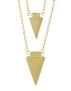 Romwe Two Layers Gold Triangle Pendant Necklace