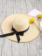 Romwe Straw Fedora Hat With Frayed Brim Edge
