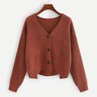 Romwe Single Breasted Asymmetrical Sweater