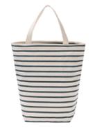 Romwe Striped Canvas Tote Bag
