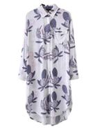Romwe Graphic Print Dolphin Hem Shirt Dress