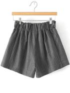 Romwe Elastic Waist Vertical Striped Shorts