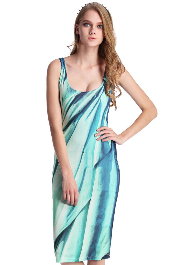 Romwe Romwe Statue Of Liberty Print Tank Dress