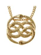 Romwe Gold Two  Snake Pendant Necklace