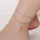 Romwe Circle Charm Layered Chain Anklet
