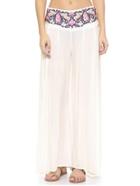 Romwe White Vintage Print Wide Leg Beach Pant