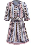 Romwe Half Sleeve Tribal Print Top With Flare Skirt