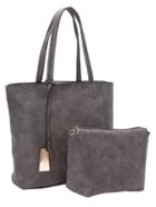 Romwe Faux Suede Tote Bag Set