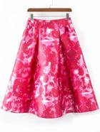 Romwe High Waist Florals A-line Skirt