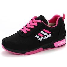 Romwe Faux Fur Lined Lace-up Front Sneakers
