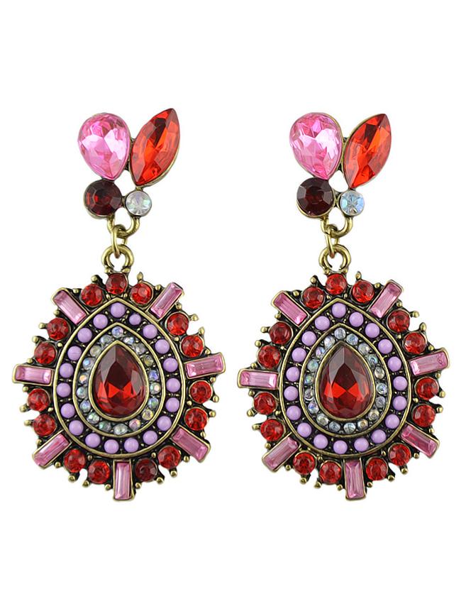 Romwe New Model Elegant Hanging Drop Beautiful Rhinestone Earrings