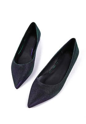 Romwe Purple Point Toe Flat Shoes