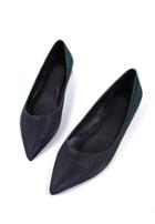 Romwe Purple Point Toe Flat Shoes