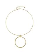 Romwe Gold Color Round Pendant Collar Choker Necklace