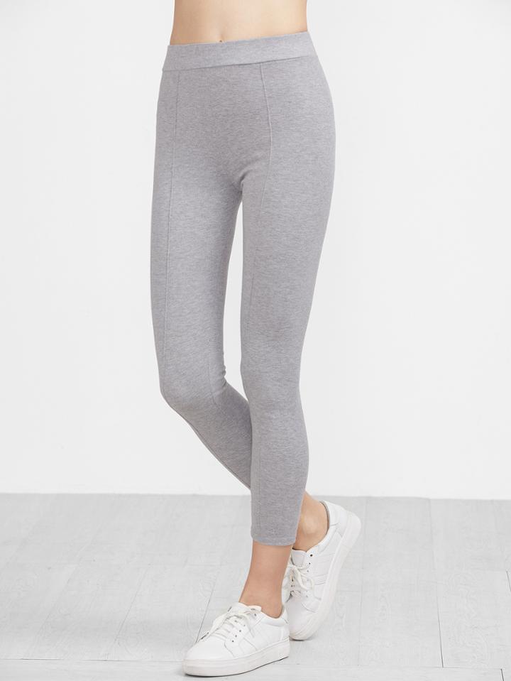 Romwe Pale Grey Skinny Leggings