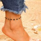 Romwe Gemstone Detail Chain Anklet 1pc