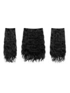 Romwe Jet Black Clip In Curly Hair Extension 3pcs