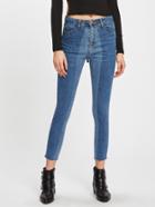 Romwe Two-toned Frayed Hem Skinny Jeans
