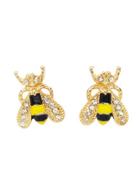 Romwe Bee Design Rhinestone Stud Earrings