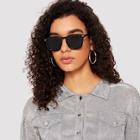 Romwe Metal Detail Plain Frame Sunglasses