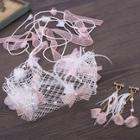 Romwe Net & Mesh Hair Accessory With Earrings