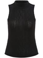 Romwe High Neck Obscure Knit Black Sweater Tank