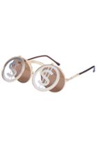 Romwe Romwe Money Symbol Hollow-out Double-layered Sunglasses