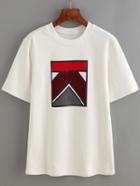 Romwe Crew Neck Print T-shirt