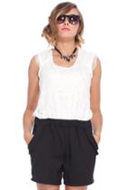 Romwe Black/white Lace Jumpsuit