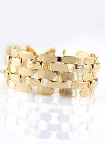 Romwe Gold Hollow Chain Bracelet