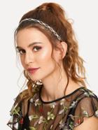 Romwe Rhinestone Detail Chain Design Headband