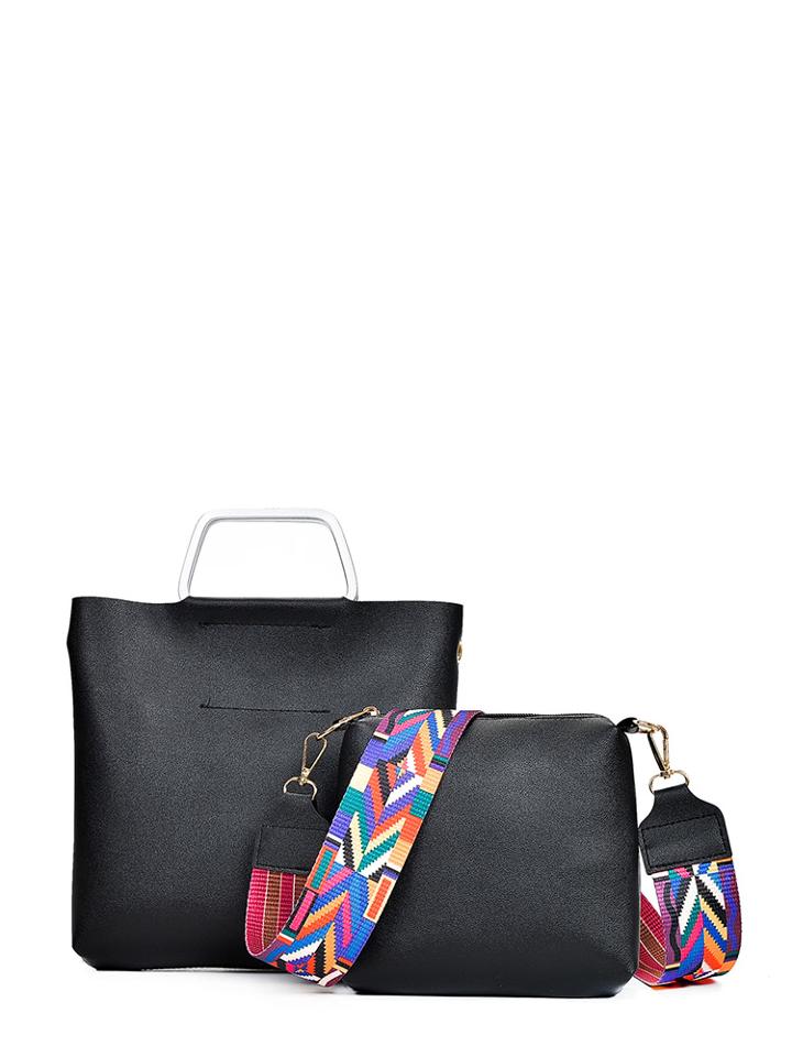 Romwe Pu Grab Bag With Guitar Strap Shoulder Bag