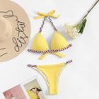 Romwe Braided Detail Self Tie Bikini Set