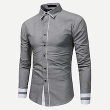 Romwe Men Contrast Striped Shirt
