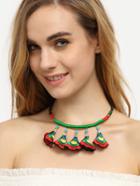 Romwe Ethnic Embroidered Trumpet Flower Necklace