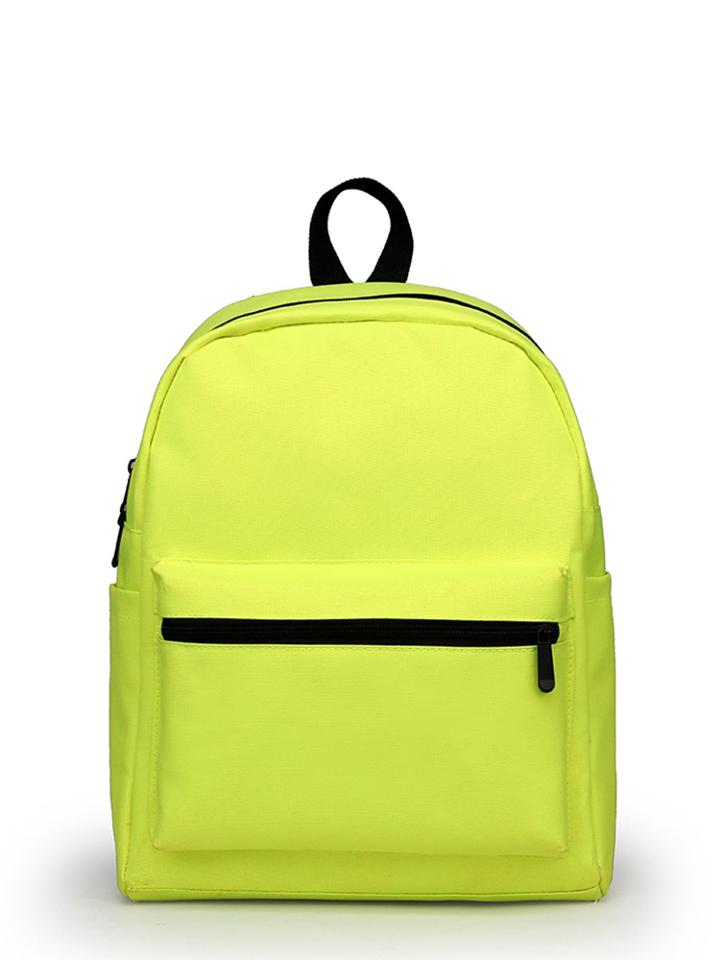 Romwe Contrast Zipper Design Nylon Backpack