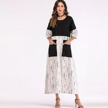 Romwe Colorblock Pocket Front Dress