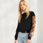 Romwe Plaid Detail Tunic Pullover