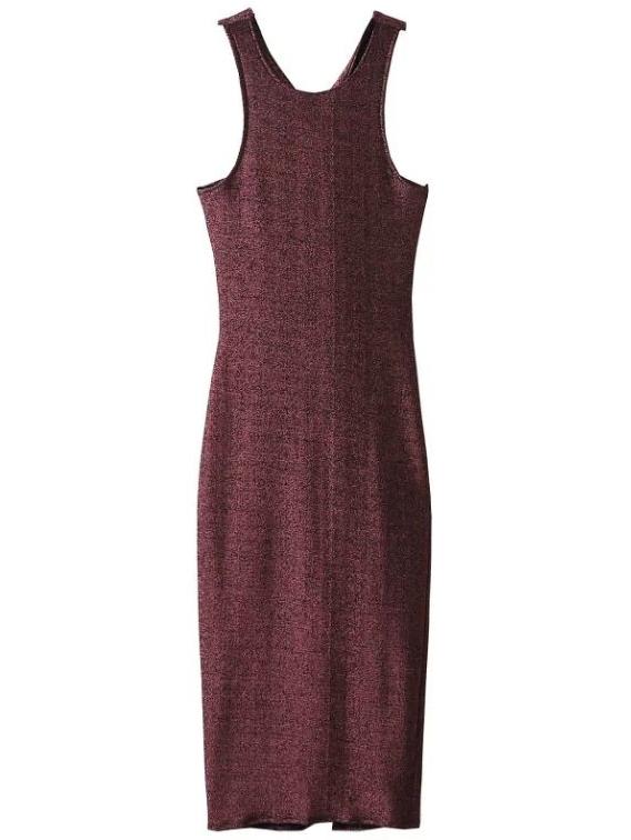 Romwe Twist Detail Open Back Sparkle Sheath Dress