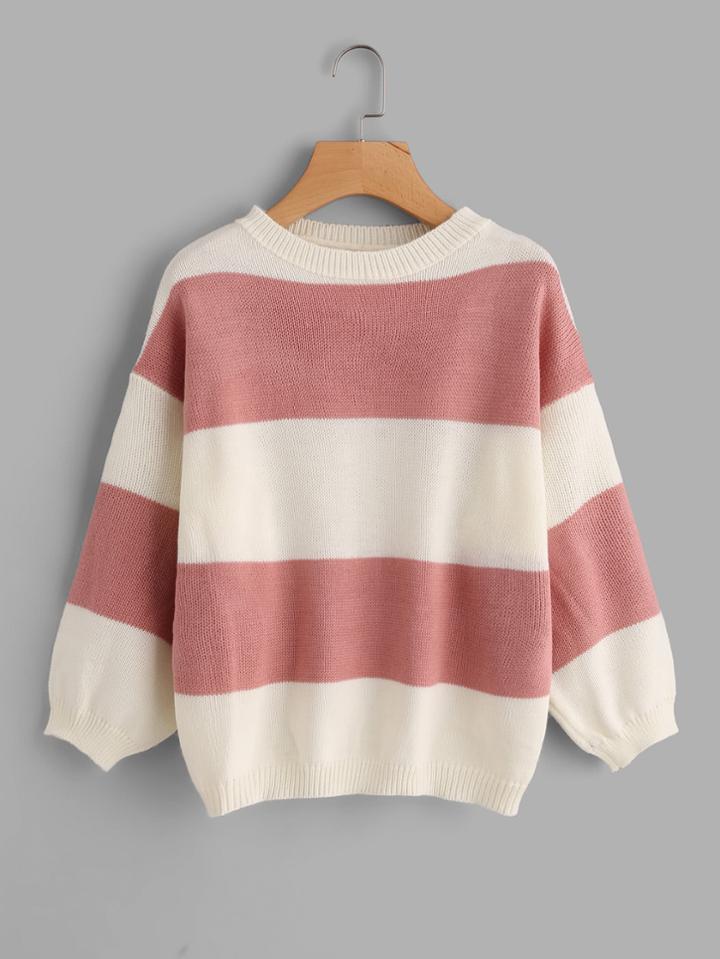Romwe Wide Striped Sweater