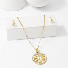 Romwe Libra Pendant Necklace & Earrings Set